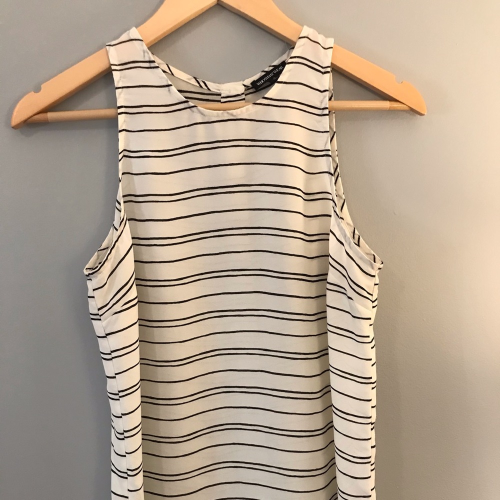 White with black stripes - tank style top